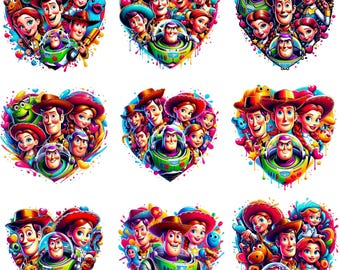 Paquete de imágenes prediseñadas de Toy Story, paquete de imágenes PNG de Toy Story, archivos PNG de Woody para Cricut, imágenes PNG de Toy Story, imágenes PNG de Buzz Lightyear para camisetas, imágenes PNG de Toy Story
