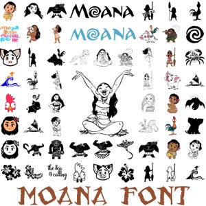 Moana SVG Bundle, Moana SVG Files for Cricut, Baby Moana Png, Princess Svg for Shirts, Moana Clipart, Birthday Girl SVG, Instant Download