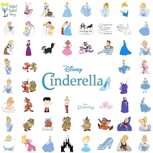 Cinderella Svg Clipart Bundle, Princess Cartoon Sublimation Designs, Cinderella Themed Birthday Cliparts, Instant Download Svg Files