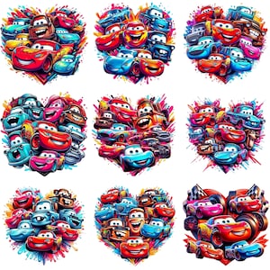 Lightning McQueen Cars Splash and Watercolor, Cars PNG, Cars Clipart, Cars Cartoon Cliparts, Cars Sublimation, Cars Characters PNG Cliparts