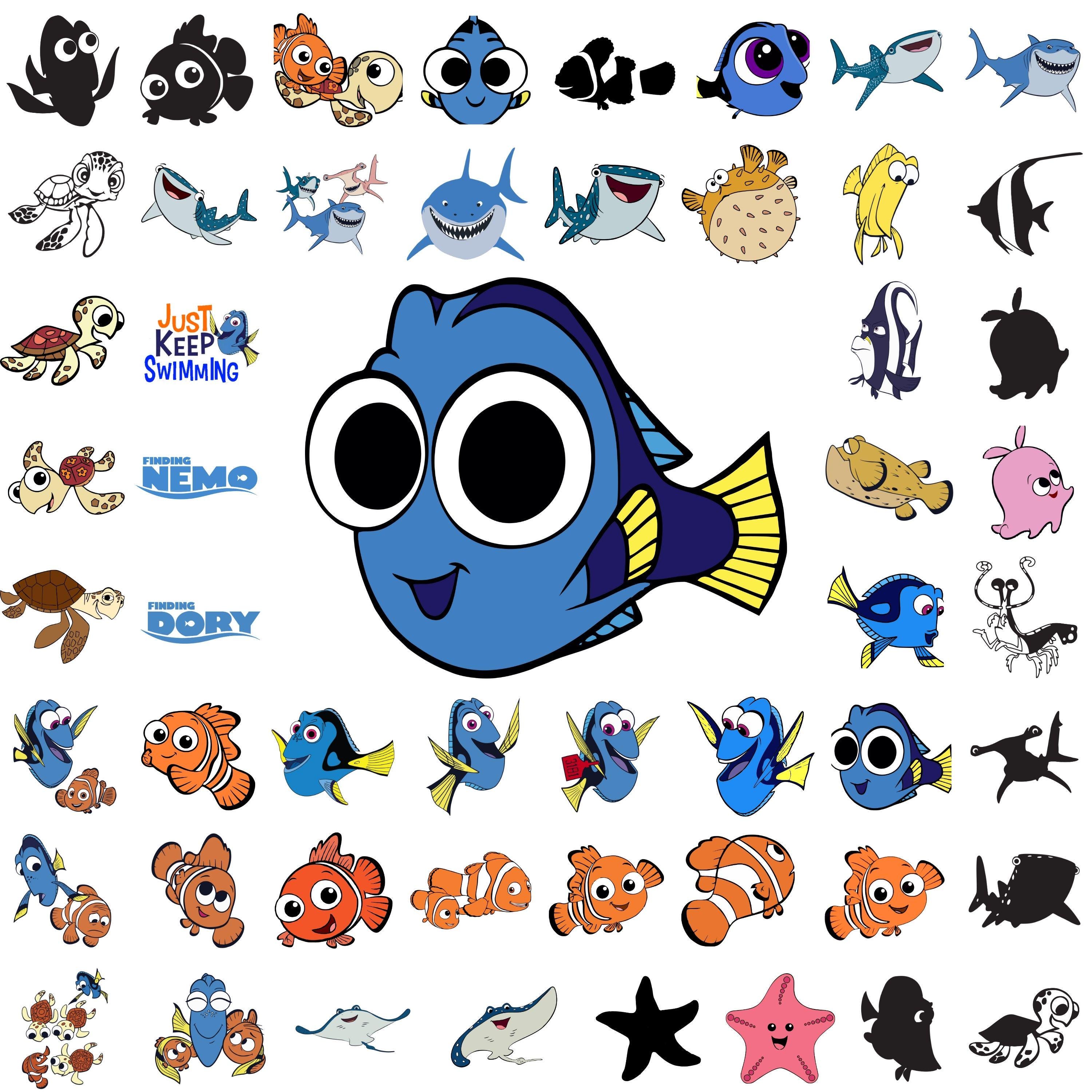 Finding Nemo & Dory SVG Bundle, Dory Svg, Finding Nemo PNG, Finding Nemo Bundle, Finding Nemo Svg for Shirts, Silhouette, Instant Download