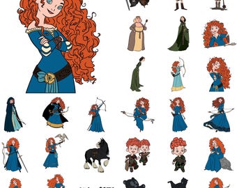 Brave SVG Bundle, Merida SVG, Brave PNG, Cricut, Clipart Digital Download, Brave Clipart, Merida Svg, Brave Cut File, Instant Download