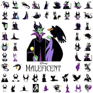 Paquete SVG de Maléfica, Clipart de Hada Oscura, Maléfica Png, Svg, Dxf, Archivos Eps para Cricut, Descarga Digital Instantánea, Paquete de Arte de Villanos