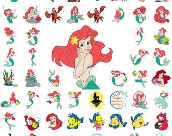 Little Mermaid SVG Bundle, Ariel Clipart, Png, SVG, Cricut Files, Flounder SVG, The Little Mermaid Png Clipart, Digital Download