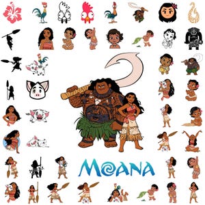 Moana SVG Bundle, Moana SVG Files for Cricut, Baby Moana Png, Princess Svg for Shirts, Moana Clipart, Birthday Girl SVG, Instant Download