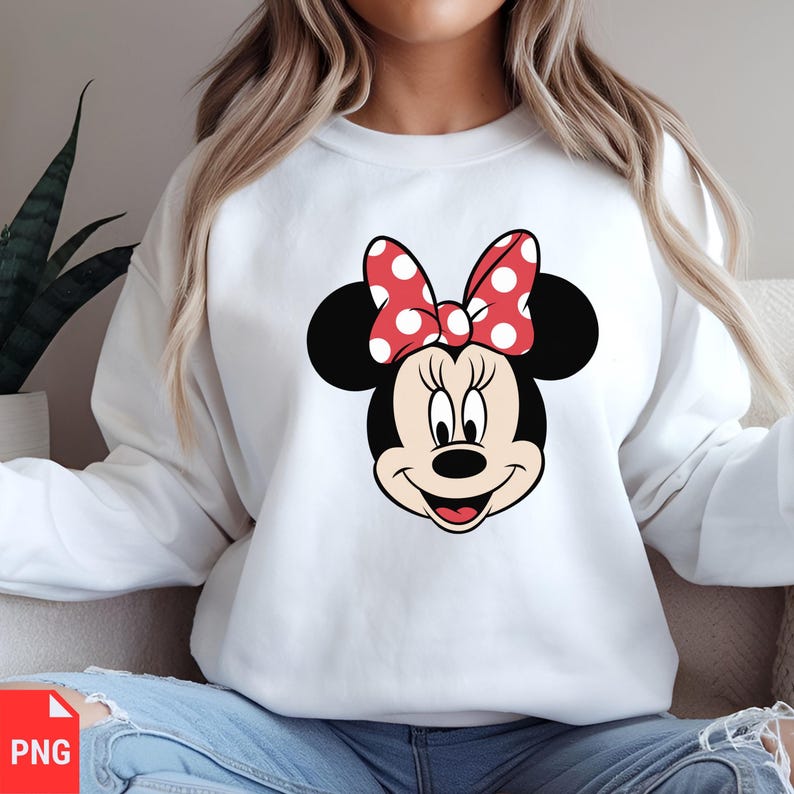 Minnie Mouse Inspired SVG, Cute Bow Mouse Head PNG, Digital Download for Shirts, Sublimation, Cricut, and Crafts image 2