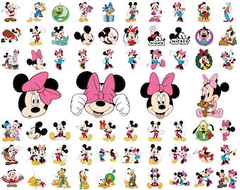 Mickey and Minnie Clipart Set, Mickey SVG for Cricut, Mouse Head SVG, Minnie Mouse Svg, Instant Download, DIY Projects, Cricut Files