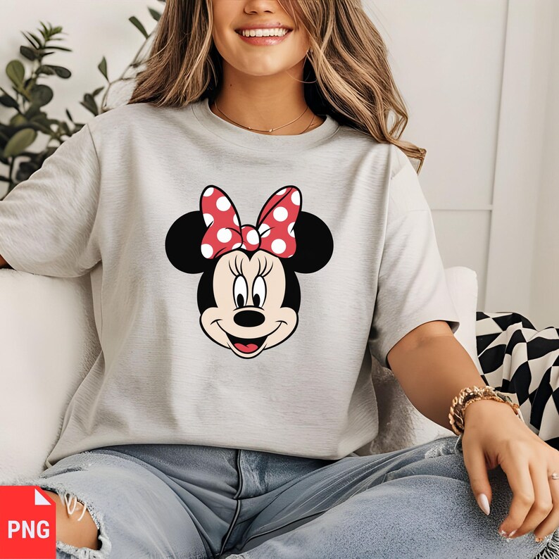 Minnie Mouse Inspired SVG, Cute Bow Mouse Head PNG, Digital Download for Shirts, Sublimation, Cricut, and Crafts image 6