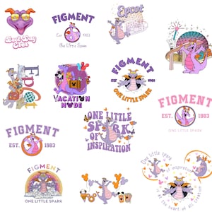Epcot Figment Inspired PNG Bundle, One Little Spark, Journey to Imagination, Digital Files for Cutting Machines, Instant Download