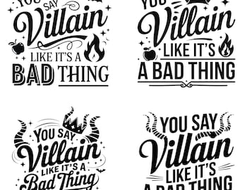 Villain PNG Bundle, Gothic Quote Sublimation, Mówisz Villain, jakby to była zła rzecz Clipart, Dark Aesthetic Digital Download, Evil Queen Png