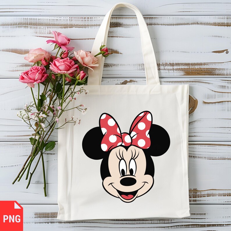 Minnie Mouse Inspired SVG, Cute Bow Mouse Head PNG, Digital Download for Shirts, Sublimation, Cricut, and Crafts image 5