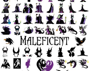 Maleficent SVG Bundle, Dark Fairy Clipart, Maleficent Png, Svg, Dxf, Eps Files for Cricut, Instant Digital Download, Villain Art Pack
