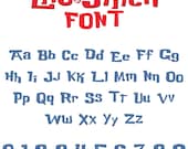 Lilo and Stitch Font SVG, TTF Files, Alphabet Letters Numbers, Cricut Cut File, Stitch Font, Lilo Font, Digital Download, Layered Bundle