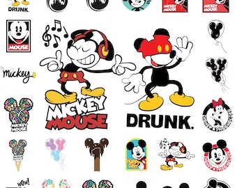 Mickey and Minnie Clipart Set, Mickey SVG for Cricut, Mouse Head SVG, Minnie Mouse Svg, Instant Download, DIY Projects, Cricut Files