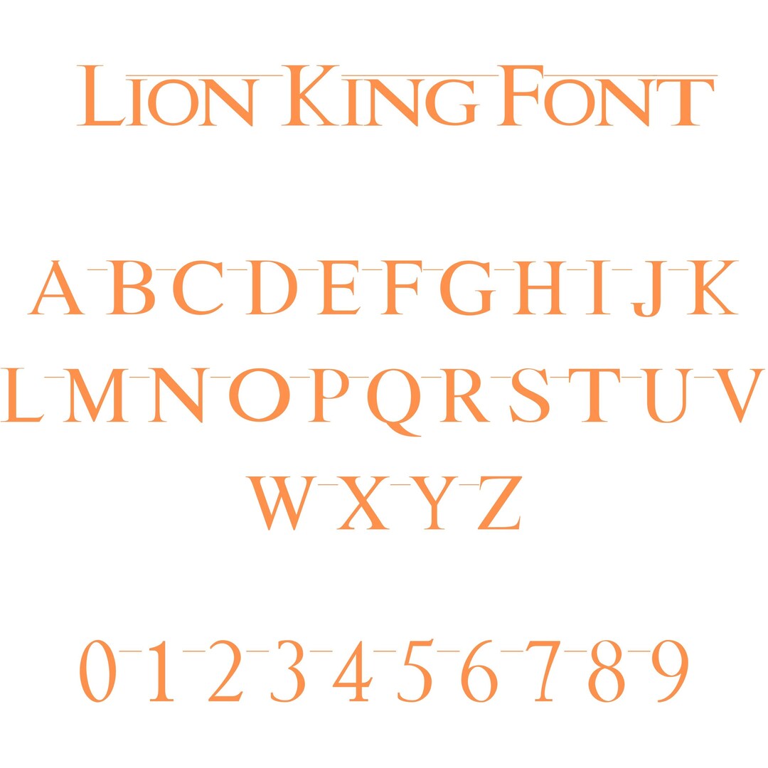 The Lion King Font Letter And Number Svg Clipart Bundle Alphabet Svg 