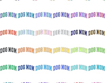 Hond moeder digitale download png, Varsity Letter hond moeder clipart, retro dierenliefhebber typografie, kleurrijke hond moeder sublimatie, schattig huisdier ontwerp