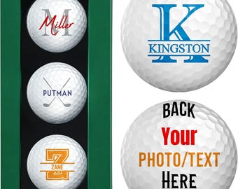 Custom Monogram Golf Balls, Personalized Golfer Gift Set (3-Pack)