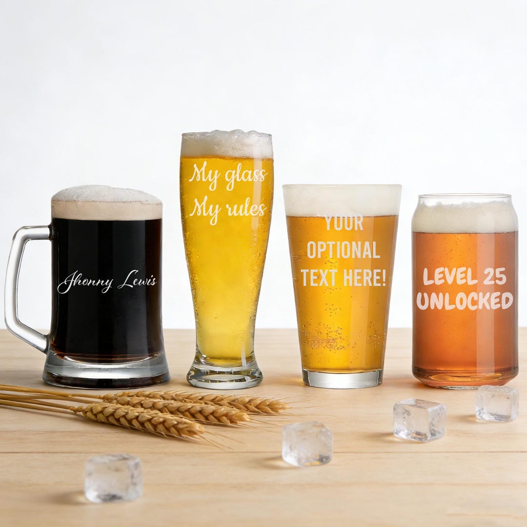 Personalized Etched Beer Glass: Custom Text Pint, Groomsmen Gift - Etsy