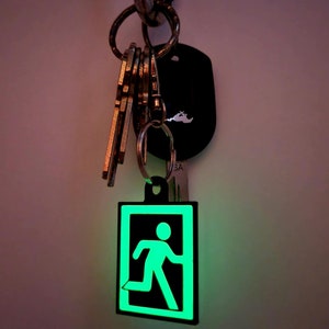 Escape From Tarkov Glow in the Dark Keychain | Escape Sign