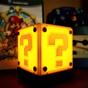 Super Mario Lamp Question Block Light Gaming Light Nerdy Decoration Nerdy Gift For Gamers Cute Night Light