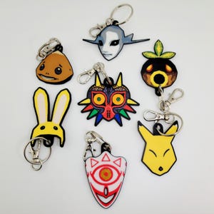 Legend of Zelda Keychain & Charm Set | Mask Collection | Majoras Mask and Ocarina of Time