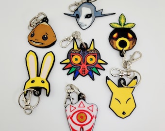 Legend of Zelda Keychain & Charm Set | Mask Collection | Majoras Mask and Ocarina of Time