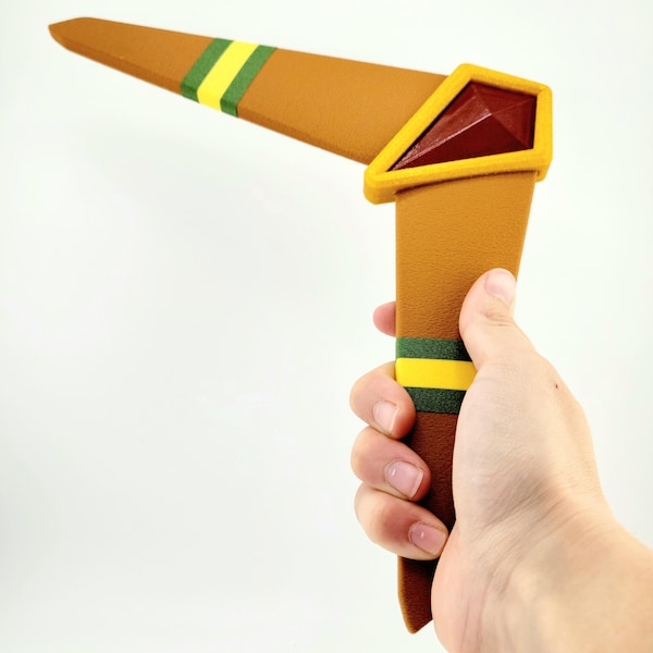 Legend of Zelda Boomerang Replica | Ocarina of Time Majoras Mask 3D-Printed Prop with Display Stand