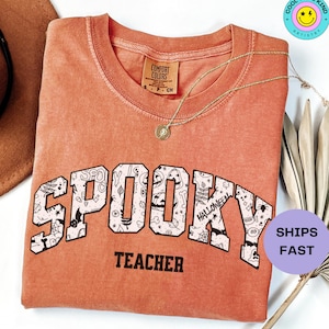 Teacher Halloween Shirt, Spooky Teacher Tshirt, Halloween Tee for Teacher, Halloween Teacher Gift, Halloween Doodles T-shirt for Teacher