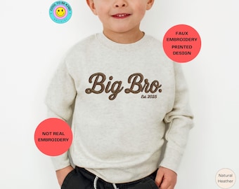 Big Brother Ankündigung, Kleinkind Sweatshirt: Neuer Baby Reveal Pullover, Retro Kinder Big Bro Geschenk, Geschwister Pullover