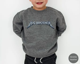 Big Brother Ankündigung, Kleinkind Sweatshirt: Metallica New Baby Reveal Pullover, Rocker Kinder Big Bro Geschenk, Geschwister Pullover
