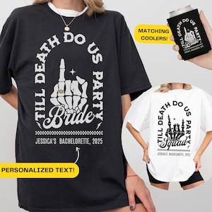 Bride Or Die Shirts &#39;Til Death Do Us Party Funny Halloween Bachelorette Party Shirts Spooky Bridesmaid Gifts Skeleton Bride T-Shirt Baby Tee