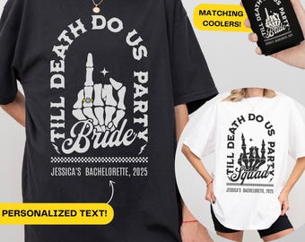 Bride Or Die Shirts 'Til Death Do Us Party Funny Halloween Bachelorette Party Shirts Spooky Bridesmaid Gifts Skeleton Bride T-Shirt Baby Tee