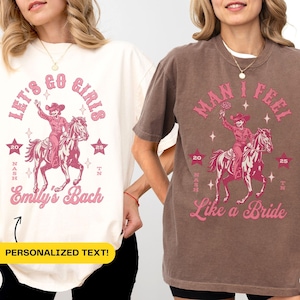 Bachelorette Shirt for Cowboy Bridal Party Gifts Tshirt for Country Western Theme Nashville Bach Party Tee T-Shirt Custom Top for Girls Trip