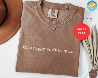 Quiet Piggy anti-Trump shirt: This Piggy Will't Be Quiet T-shirt, politiek links T-shirt, anti MAGA democraat cadeau, Trump zuigt top