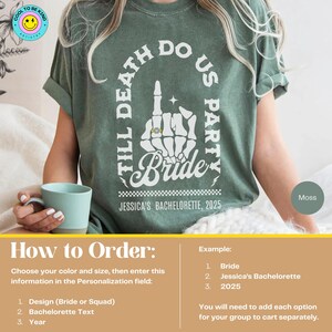 Bride Or Die Shirts 'Til Death Do Us Party Funny Halloween Bachelorette Party Shirts Spooky Bridesmaid Gifts Skeleton Bride T-Shirt Baby Tee Moss
