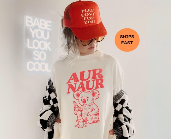 Aur Naur Koala Shirt, Funny Shirts for Women, Retro Boho Tee, Trendy Aesthetic Tshirt, Oversized Graphic Tee, Unisex Australian Gift for Her