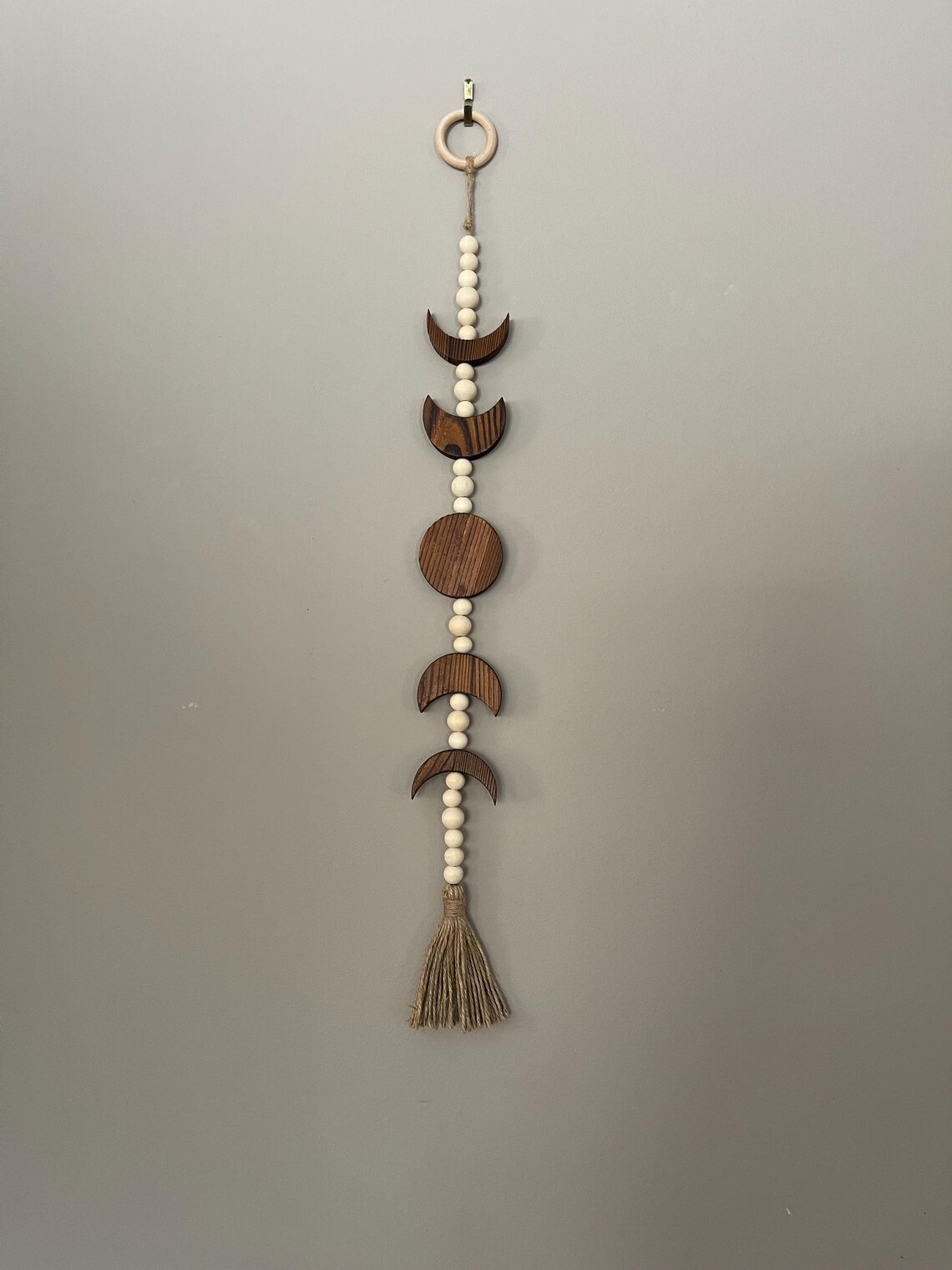 Boho Moon Phases Wall Hanging Made With Natural Materials. - Etsy