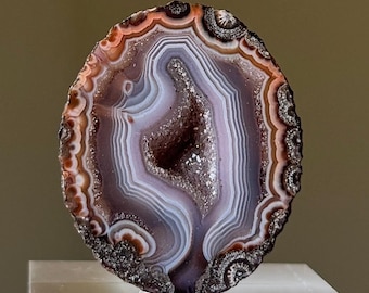 Moody Purple Druzy Polished Zhanguo Agate | Polished Crystal