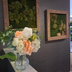 Elfenbein und Pfirsich Hortensie und Eukalyptus Faux Blumengesteck für Wohnkultur oder Hochzeit | Grün | Blumen | Herzstück | Blütenstängel