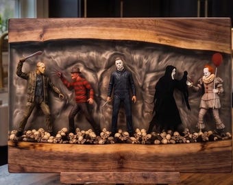 Deska do serwowania z żywicy w stylu horroru, deska do wędlin w stylu horroru, wystrój na Halloween, gotycki wystrój kuchni, prezenty na Halloween w stylu horroru