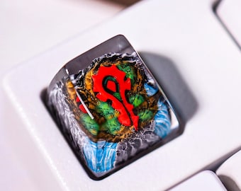 For the Horde Artisan Keycap Gaming Keycap Resin Keycap, WOW Keycap voor Cherry MX Switches Unieke animatie Mechanische keycaps personaliseren