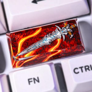 Fro.stmou.rne Sw.ord Shift Keycap, WOW Gaming Setup Decor, Anpassad mekanisk tangentbordsknapp, Gamerpresent till honom, WOW Sword Resin Keycap