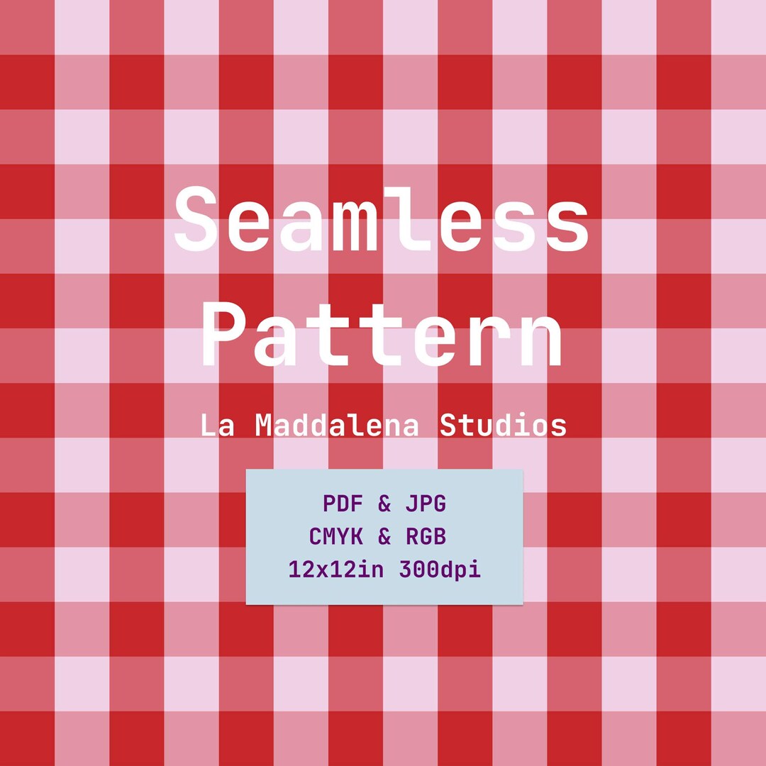 Red Pink Gingham Seamless Surface Pattern, Check Seamless Pattern ...