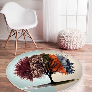 4 Seasons Tree Rug,Tree Of life Rug,Winter Tree Rug,Summer Tree Rug,Autumn Tree Rug,Fall Tree Rug,Trendy Rug,Modern Rug,Four Seasons Decor