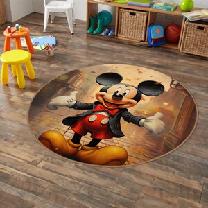 Mickey Mouse Carpet,Round Rug,Kids Room Rug, Baby Room Decor,Popular Rug, Nursery Rug, Gift For Kids, Non-slip Rug,Cute Mickey Mouse Rug