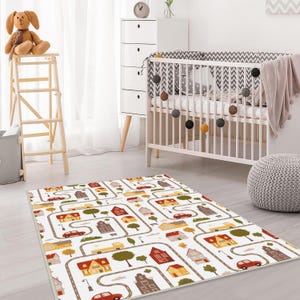 City Road Ultra Soft Kids Play Rug,Rug For Kids Room,Kids Room Decor,World Road Rug,Metropolis City Play Rug, Home Kids Carpet, Road Car Rug