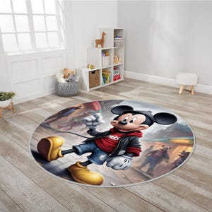 Mickey Mouse Carpet,Round Rug,Kids Room Rug, Baby Room Decor,Popular Rug, Nursery Rug, Gift For Kids, Non-slip Rug,Cute Mickey Mouse Rug