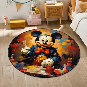 Mickey Mouse Carpet,Round Rug,Kids Room Rug, Baby Room Decor,Popular Rug, Nursery Rug, Gift For Kids, Non-slip Rug,Cute Mickey Mouse Rug
