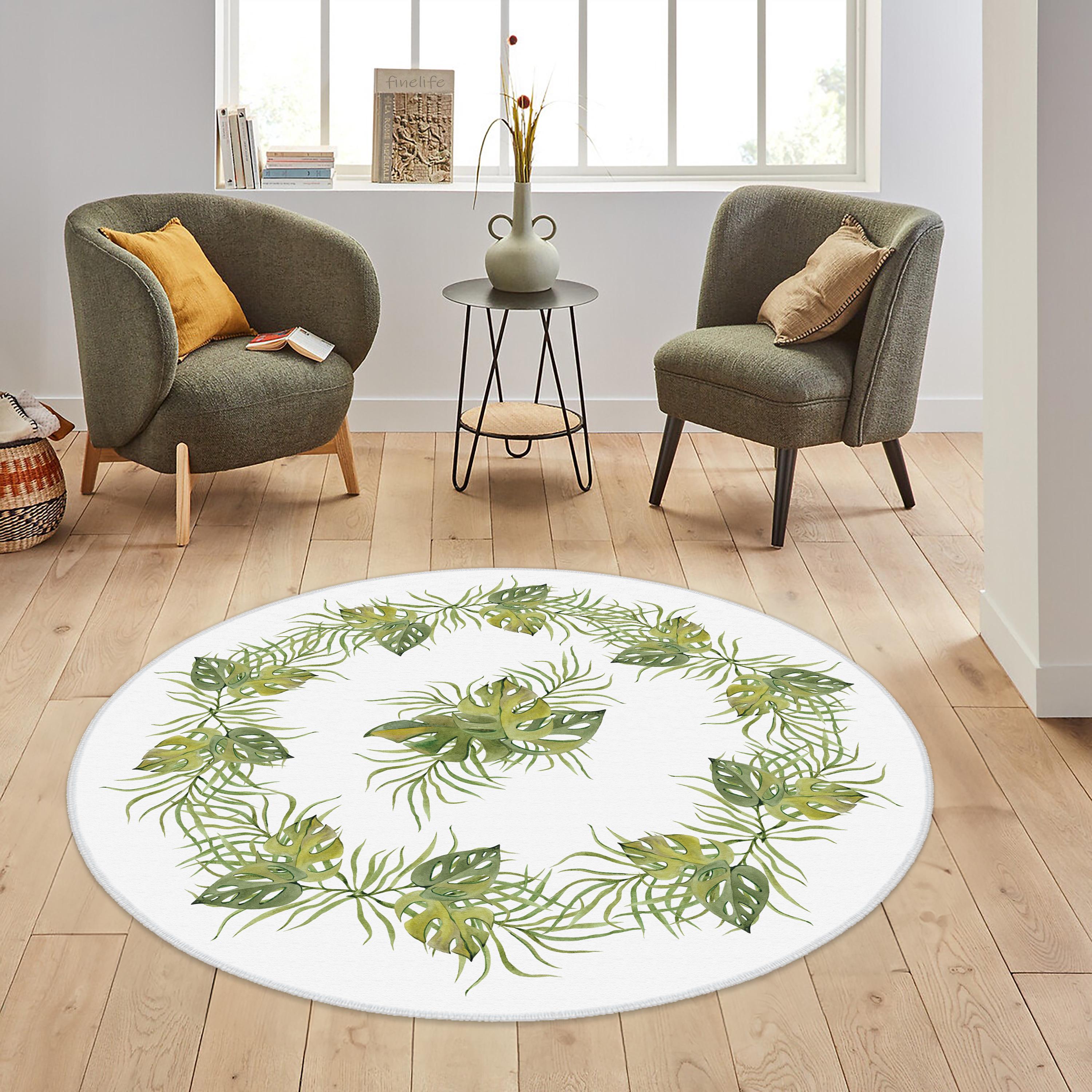 Green Leaf Rug, Green Plant Anti-slip Carpet, Big Leaf Living Room Rug ...