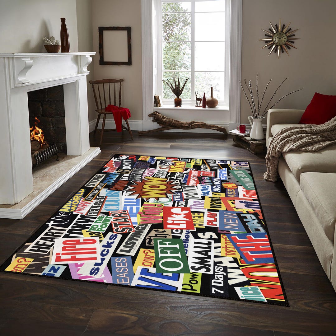 Graffiti Rug, Graffiti Patterned Rug, Design Carpet ,modern Rug, Themed ...